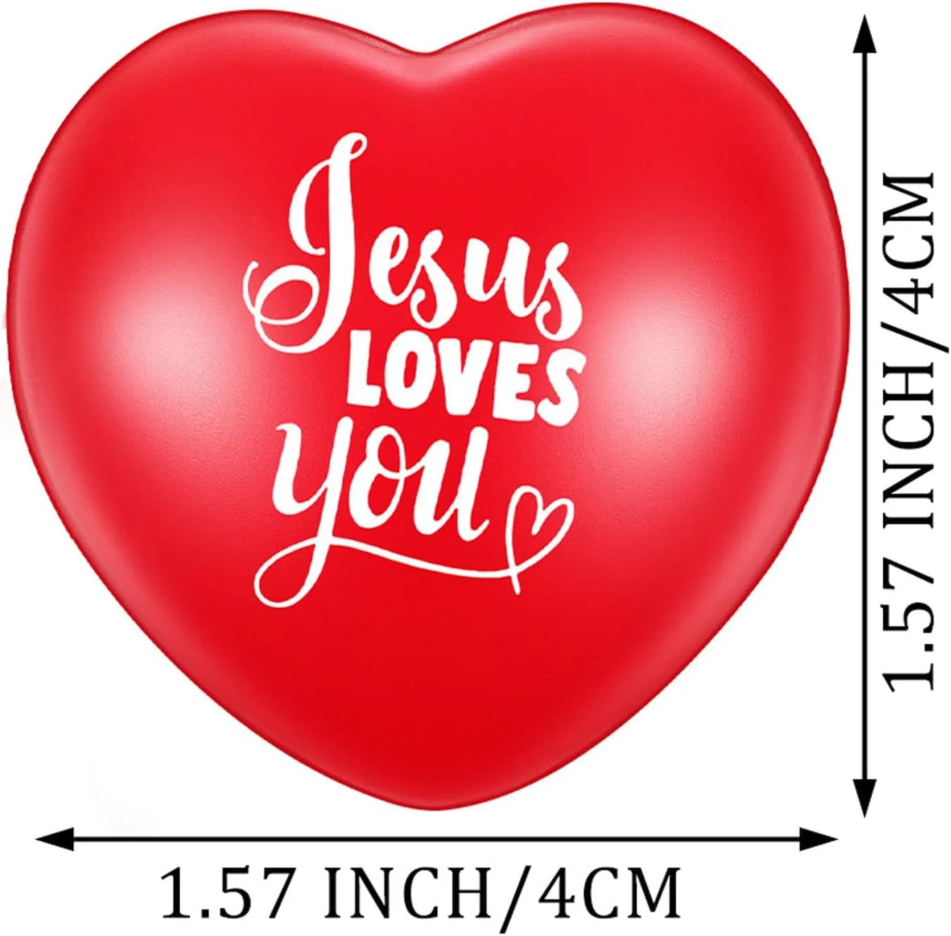 Inch Heart Stress Toy First Communion Baptism Heart Squeeze Ball Stress Relieve Toys sensory infection radar Fidget Balls for Religious Party Gifts Zubebe 100 Pcs Jesus Loves You Heart Stress Balls Bulk 1.57 
