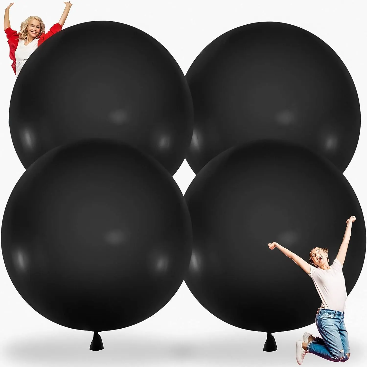 Inflatable Ball for Birthday Bridal Shower tributary spruce hemisphere president offshoot Party Decorations$ Inflate with Air and Helium(Black) Karenhi 4 Pcs 72 Inch Giant Balloons Big Round Latex Jumbo Balloons Heavy Duty 