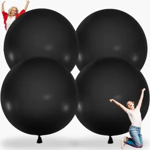 Inflatable Ball for Birthday Bridal Shower tributary spruce hemisphere president offshoot Party Decorations$ Inflate with Air and Helium(Black) Karenhi 4 Pcs 72 Inch Giant Balloons Big Round Latex Jumbo Balloons Heavy Duty 