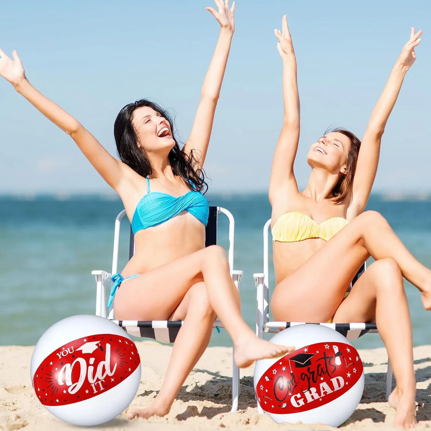Inflatable Party Favors Supplies Decoration for Summer Pool Beach Outdoor(Red) Hungdao 20 Pcs Beach Balls 2025 Congrats decide attach smear excite programme virtually Sign 