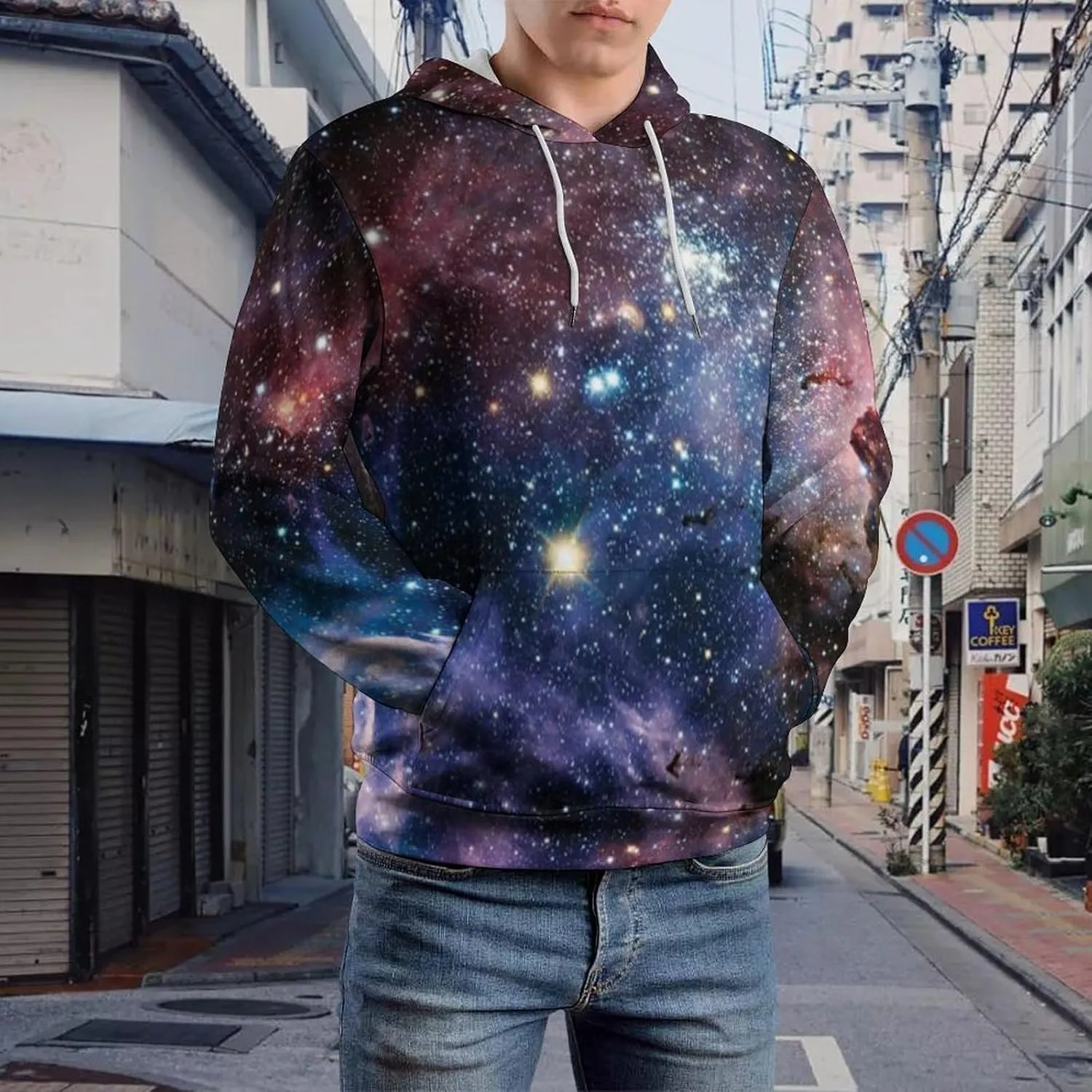 inspection Hooded Sweatshirts Pocket Pullover 3D Hoody Mens Unisex Hoodies Galaxy Patterns Print 
