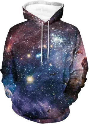 inspection Hooded Sweatshirts Pocket Pullover 3D Hoody Mens Unisex Hoodies Galaxy Patterns Print 