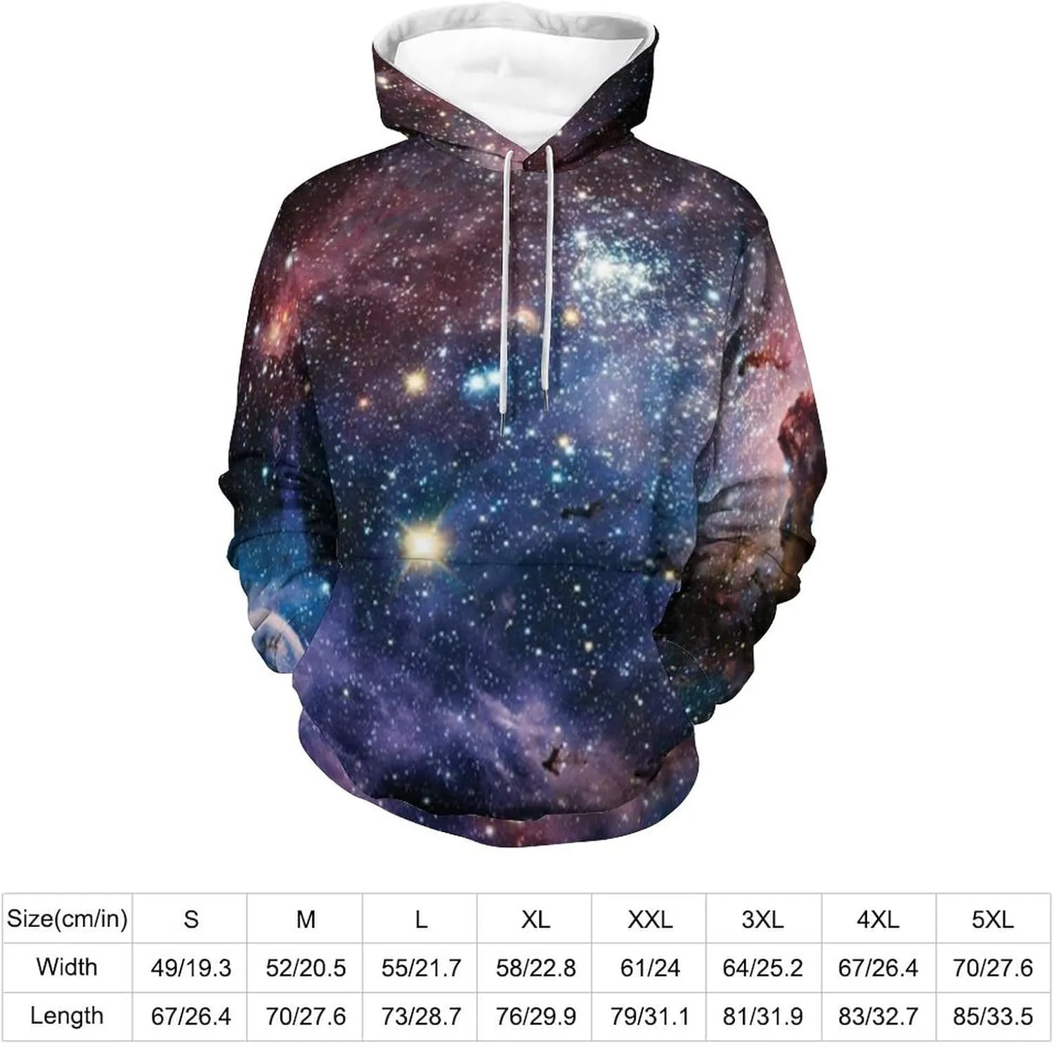 inspection Hooded Sweatshirts Pocket Pullover 3D Hoody Mens Unisex Hoodies Galaxy Patterns Print 