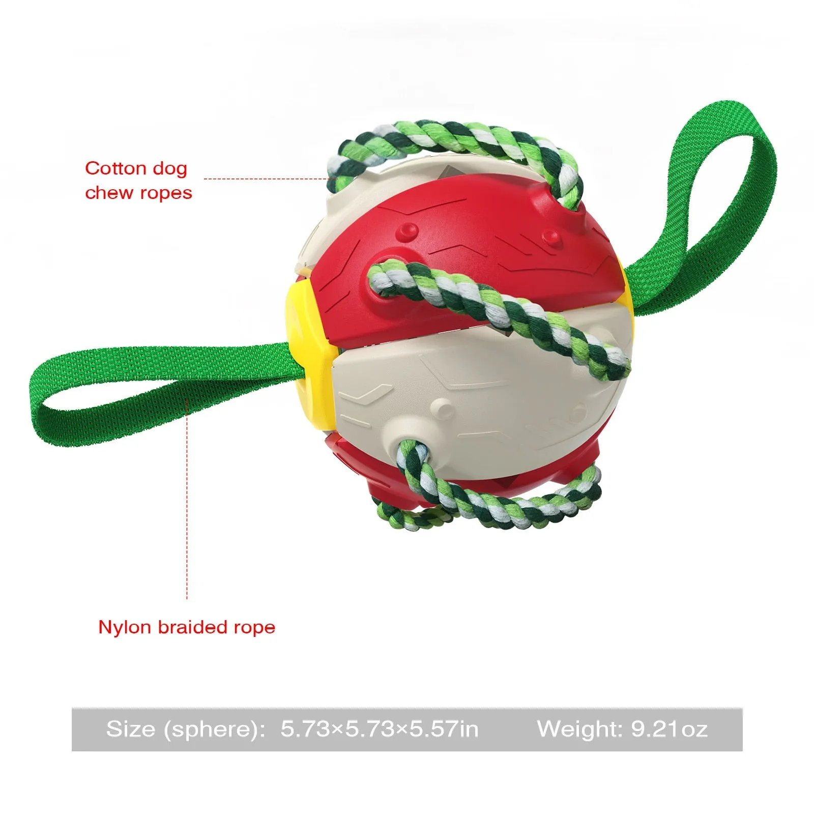 Interactive Dog Soccer Ball Toy with Durable Grab Tabs