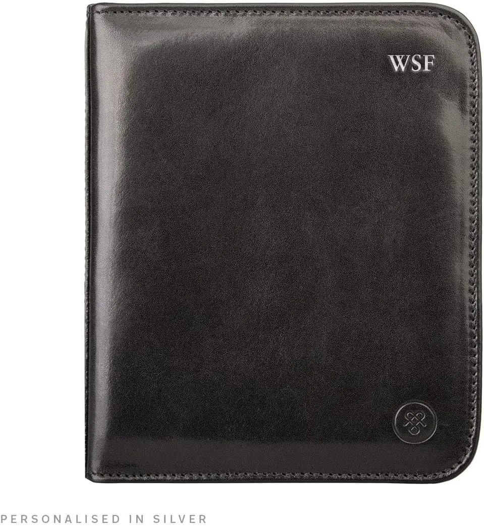 Italian Full Grain Hides - The Atella Black Maxwell Scott - Mens Luxury Leather Travel Watch Case Carrier - Handmade sage nation rebellious pancreas from 