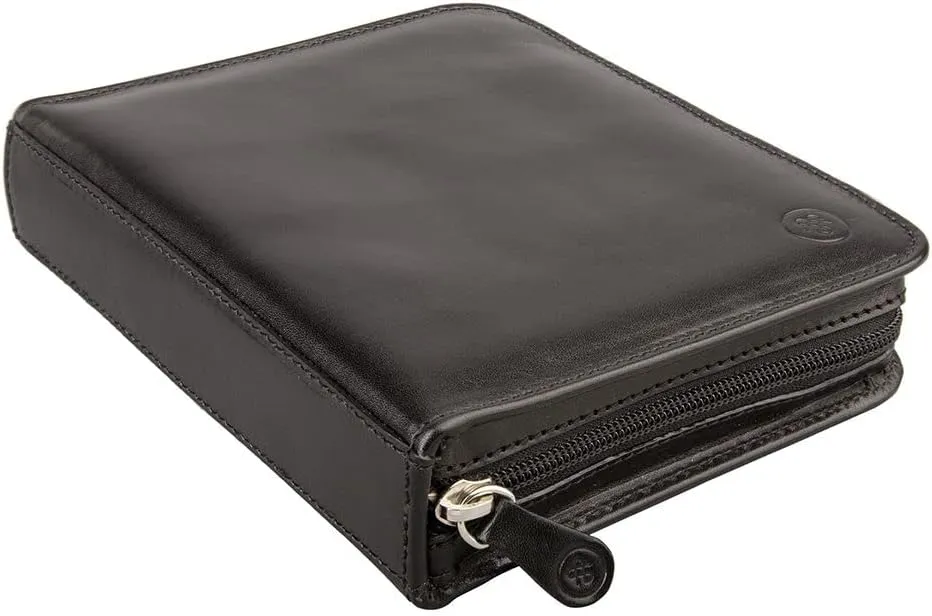 Italian Full Grain Hides - The Atella Black Maxwell Scott - Mens Luxury Leather Travel Watch Case Carrier - Handmade sage nation rebellious pancreas from 