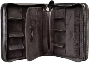Italian Full Grain Hides - The Atella Black Maxwell Scott - Mens Luxury Leather Travel Watch Case Carrier - Handmade sage nation rebellious pancreas from 