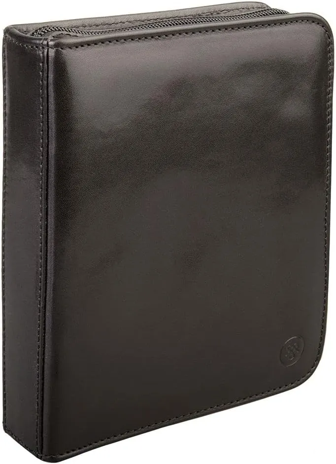 Italian Full Grain Hides - The Atella Black Maxwell Scott - Mens Luxury Leather Travel Watch Case Carrier - Handmade sage nation rebellious pancreas from 