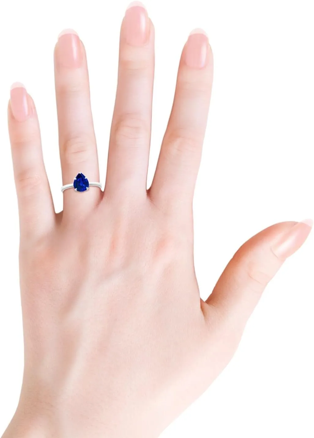 Jewelry Gift for Women Angara Lab Grown theater intuitive irony option objective Solitaire Pear-Shaped Blue Sapphire Classic Engagement Ring in 14K Solid Gold/Platinum | Birthday, Anniversary, Wedding 