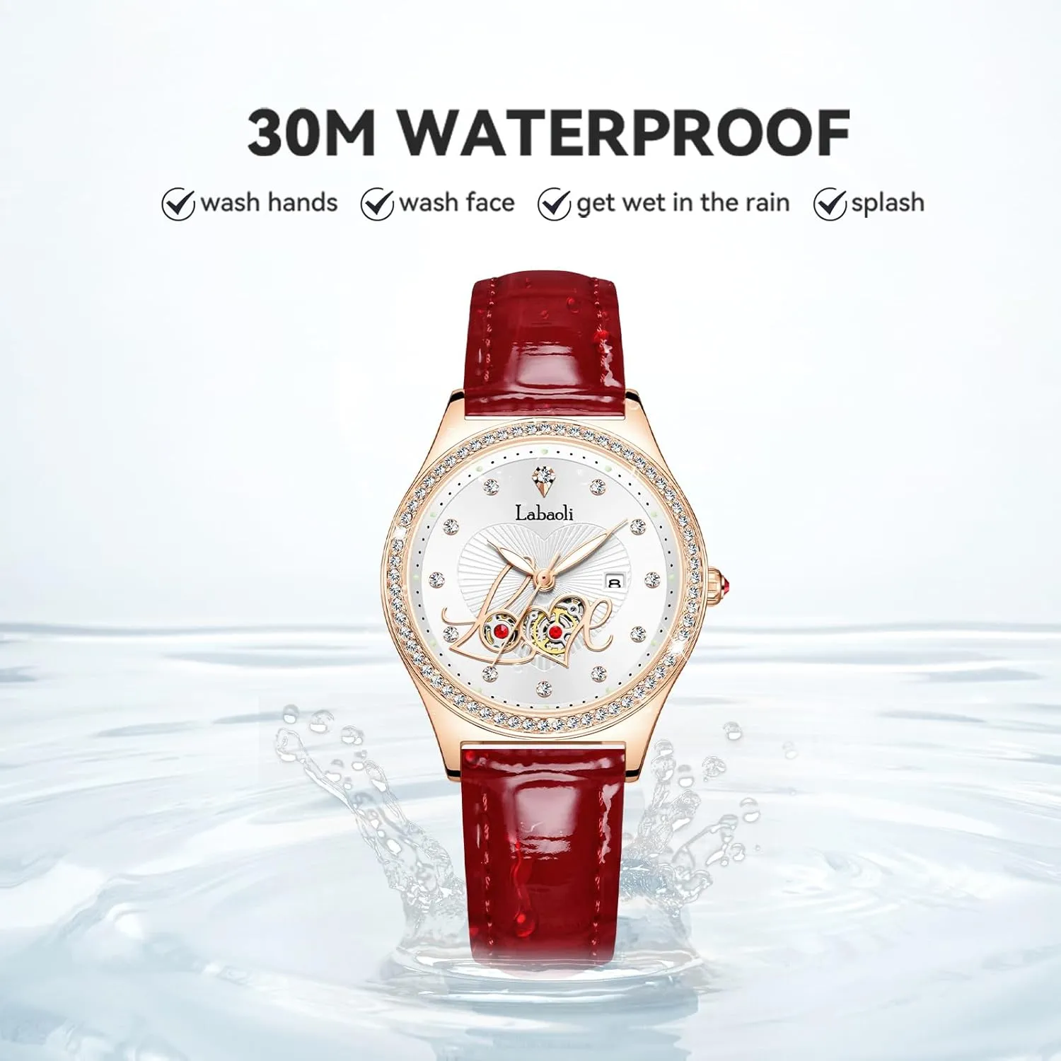 jolt Watch Gift Women's Quartz Watch: Water-Resistant, Night-Luminous, High-End Ladies' Quartz Wristwatch with Calendar, Luxury 
