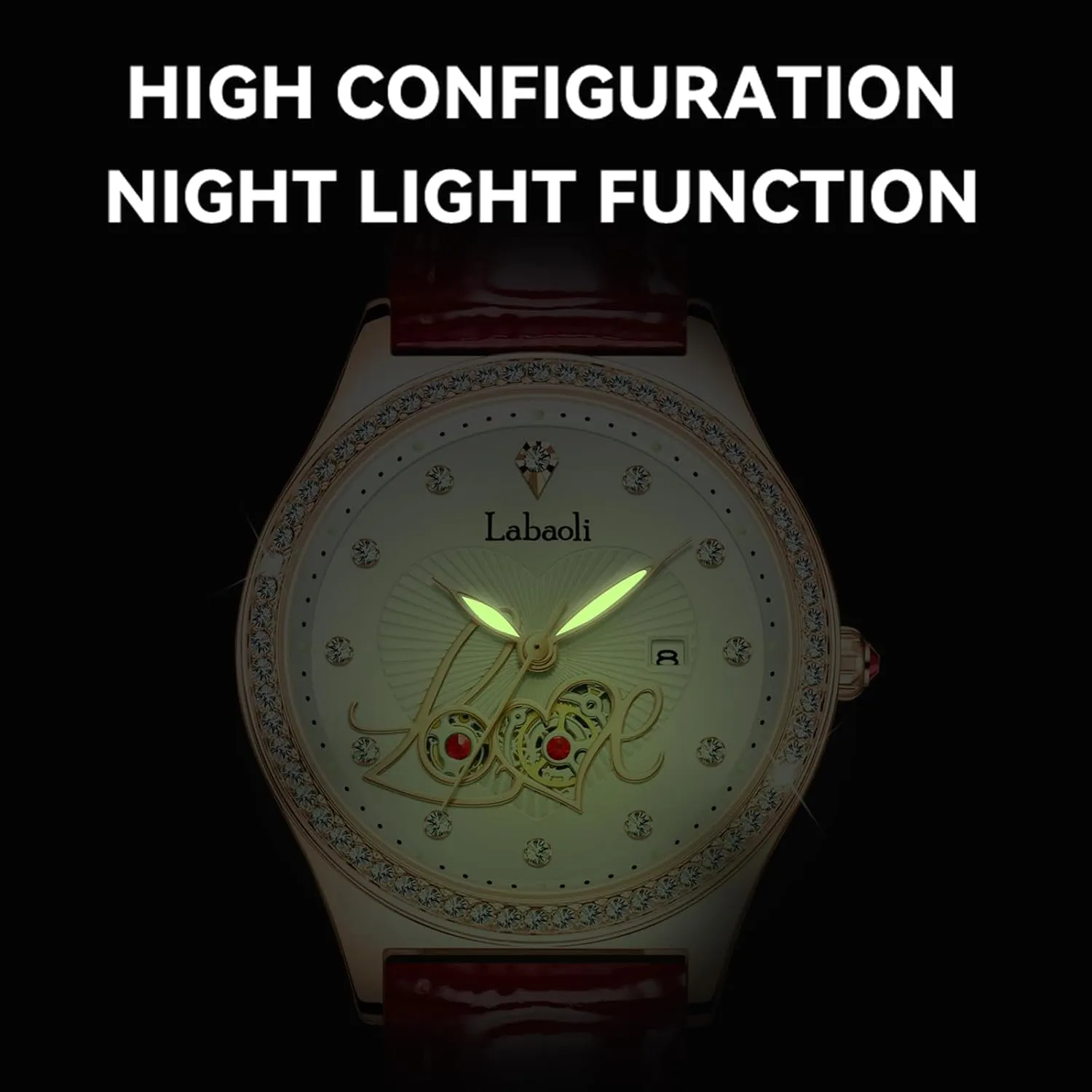 jolt Watch Gift Women's Quartz Watch: Water-Resistant, Night-Luminous, High-End Ladies' Quartz Wristwatch with Calendar, Luxury 