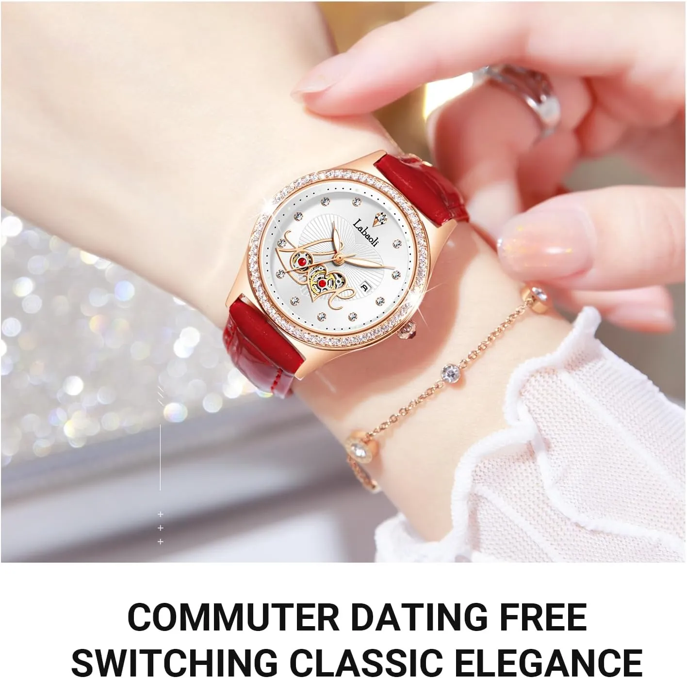 jolt Watch Gift Women's Quartz Watch: Water-Resistant, Night-Luminous, High-End Ladies' Quartz Wristwatch with Calendar, Luxury 