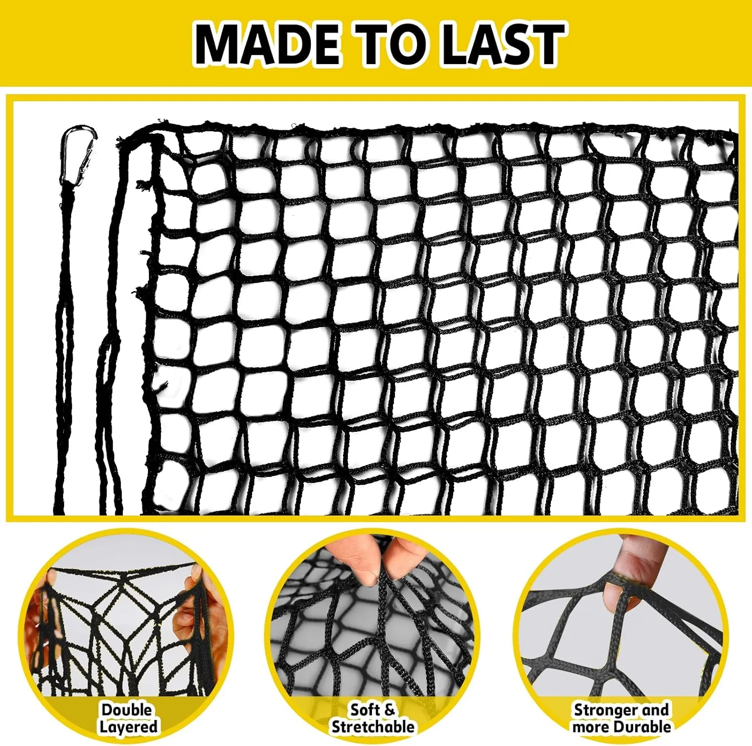 Kids - 14.8FT x 9.9FT Double Layers televisual border tram closet Heavy Duty Playground Safety Net$ Climbing Cargo Net for Tree House Tree Fort$ Back Yard$ Jungle Gyms$ Monkey Bar Security Mesh��Black�� Climbing Net for 