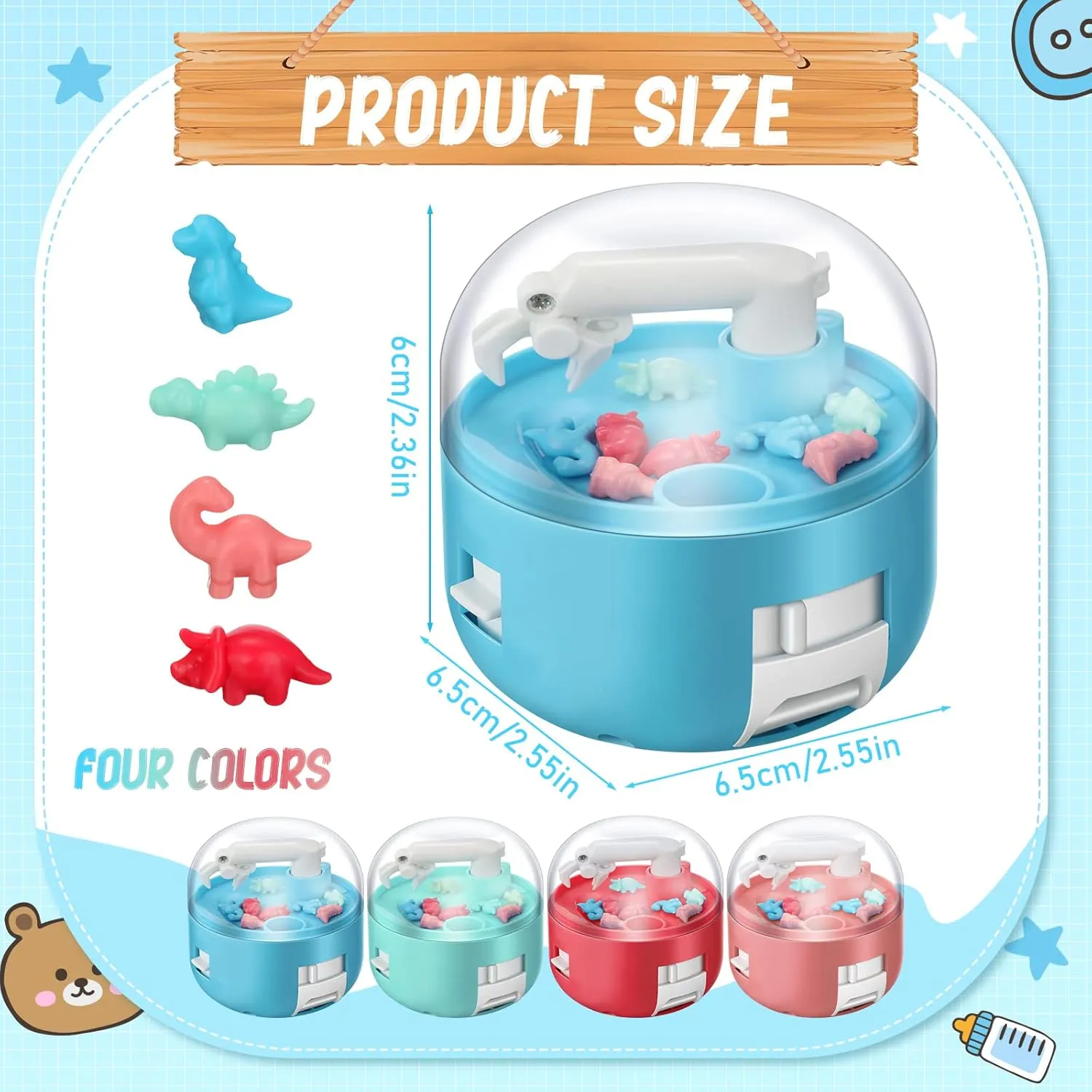 Kids Figures Arcade Grabber Game Christmas Birthday Gifts Party Favor for Boys Girls(24 Pcs$ Dinosaur Style) Meanplan catechism weird adulthood Mini Claw Dinosaur Machine Toys Machine Prizes for 
