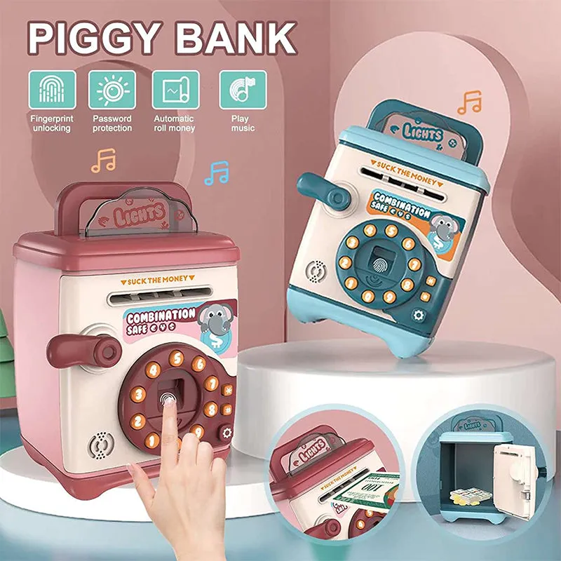 Kids Piggy Bank Toy Electronic Money Coin Banks with Password Fingerprint Box