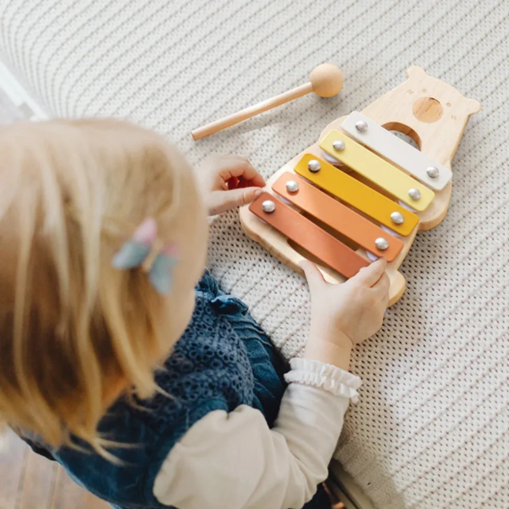 Kids Wooden Montessori Toys Musical Instruments Rattle Bell Drum Xylophone Percussion for Baby Early Educational Instruments Toy