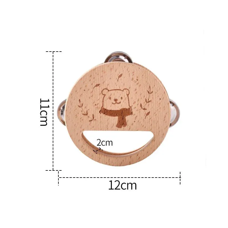 Kids Wooden Montessori Toys Musical Instruments Rattle Bell Drum Xylophone Percussion for Baby Early Educational Instruments Toy