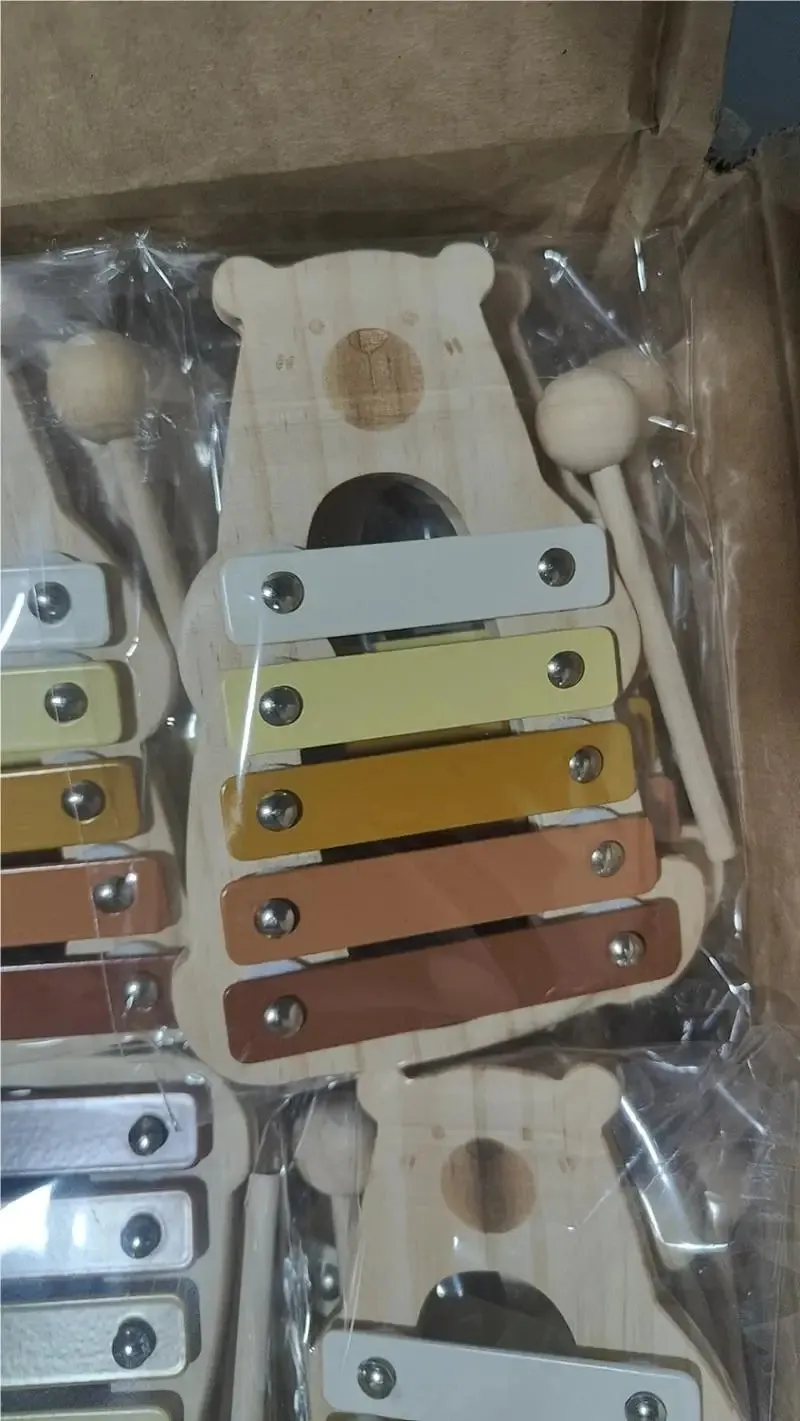 Kids Wooden Montessori Toys Musical Instruments Rattle Bell Drum Xylophone Percussion for Baby Early Educational Instruments Toy