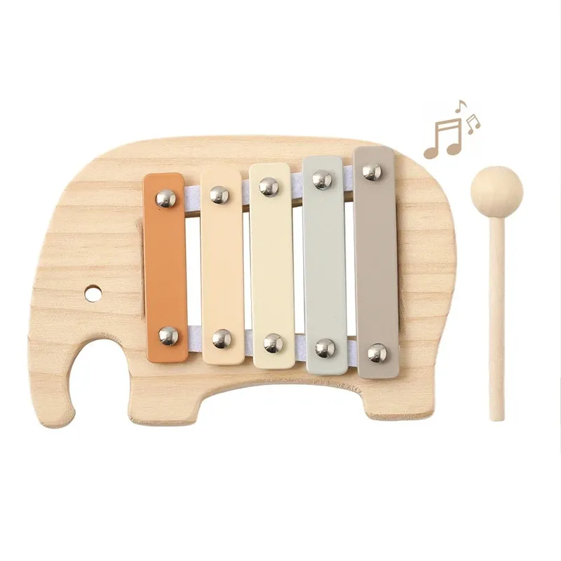 Kids Wooden Montessori Toys Musical Instruments Rattle Bell Drum Xylophone Percussion for Baby Early Educational Instruments Toy