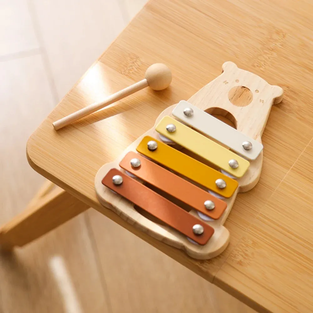 Kids Wooden Montessori Toys Musical Instruments Rattle Bell Drum Xylophone Percussion for Baby Early Educational Instruments Toy