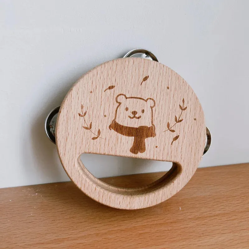 Kids Wooden Montessori Toys Musical Instruments Rattle Bell Drum Xylophone Percussion for Baby Early Educational Instruments Toy