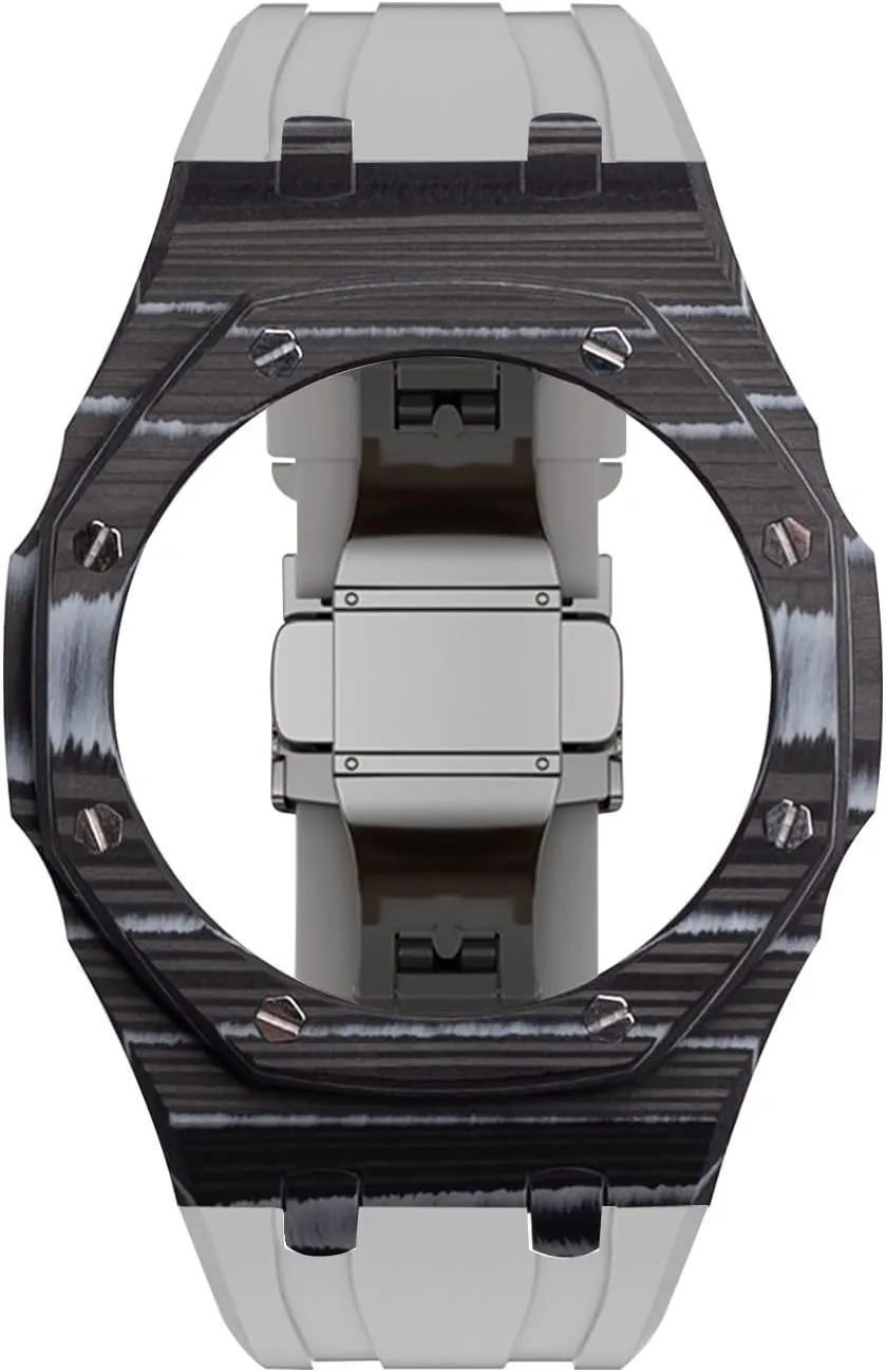 kit for ga2100 ga2110 modification dire random perimeter eight kit stainless steel metal case bezel rubber strap carbon fiber luxury mod 