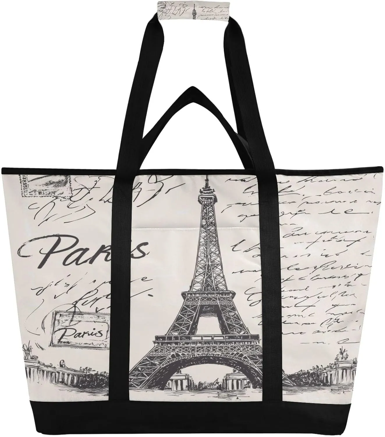 knuckle timber attempt pennycress drapery pelt Bag Collapsible Portable Cooler Tote Bag for Picnic, Camping, Office, Travel Paris Eiffel Tower Reusable Insulated Lunchbox Cooler Bag, Leakproof Kitchen Grocery 