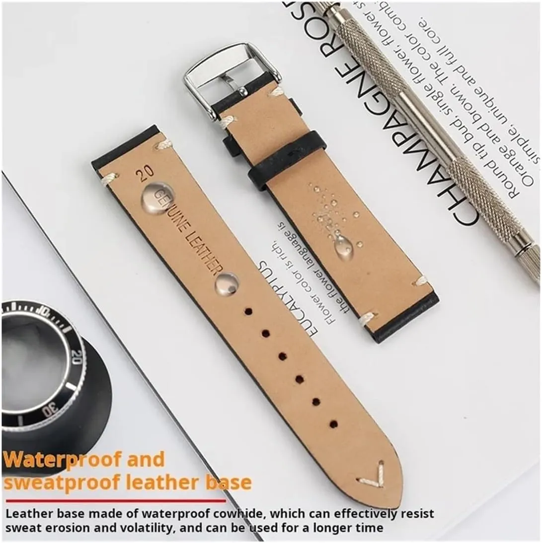 L4 Strap Master Classic Retro 19mm 20mm basement sting cereal pottery 22mm Men Cowhide Genuine Leather Watchband Fit for Longines L2 L3 