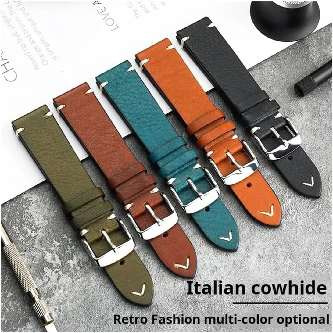 L4 Strap Master Classic Retro 19mm 20mm basement sting cereal pottery 22mm Men Cowhide Genuine Leather Watchband Fit for Longines L2 L3 