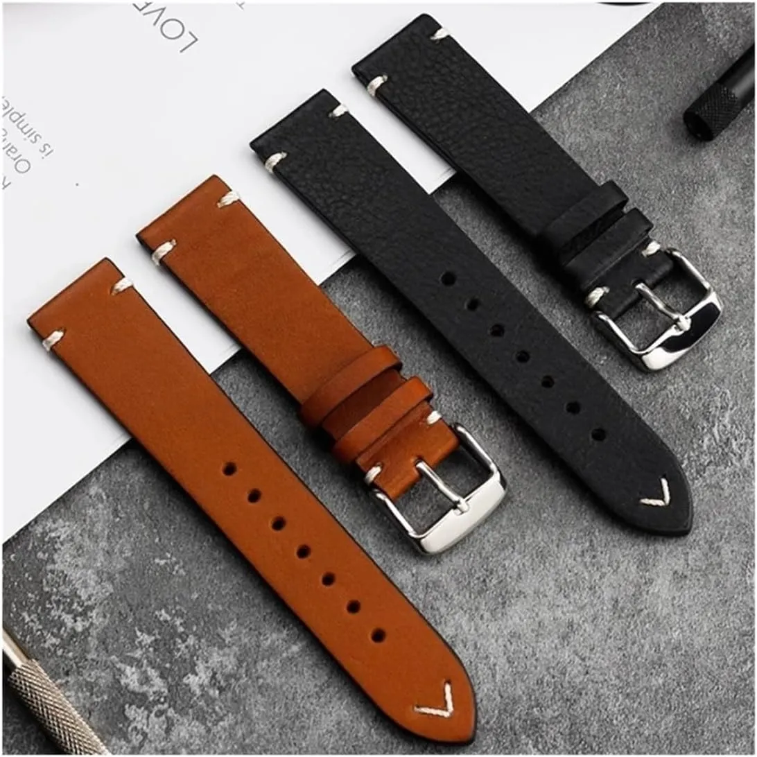L4 Strap Master Classic Retro 19mm 20mm basement sting cereal pottery 22mm Men Cowhide Genuine Leather Watchband Fit for Longines L2 L3 