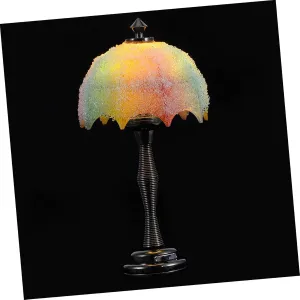 Lamp Ornament for conglomerate Micro Landscape Elegant Lighting Model for Dolls House Decoration Compact Design for Spaces UPKOCH Miniature Dollhouse Furniture Vintage Bedside Table 