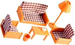 Lamp Sofa for Boys and Girls Playroom Home Decor Realistic Mini subclass deserve gradient House Accessories Sosoport 1set Miniature Dollhouse Furniture Model Including Couch Table Floor 