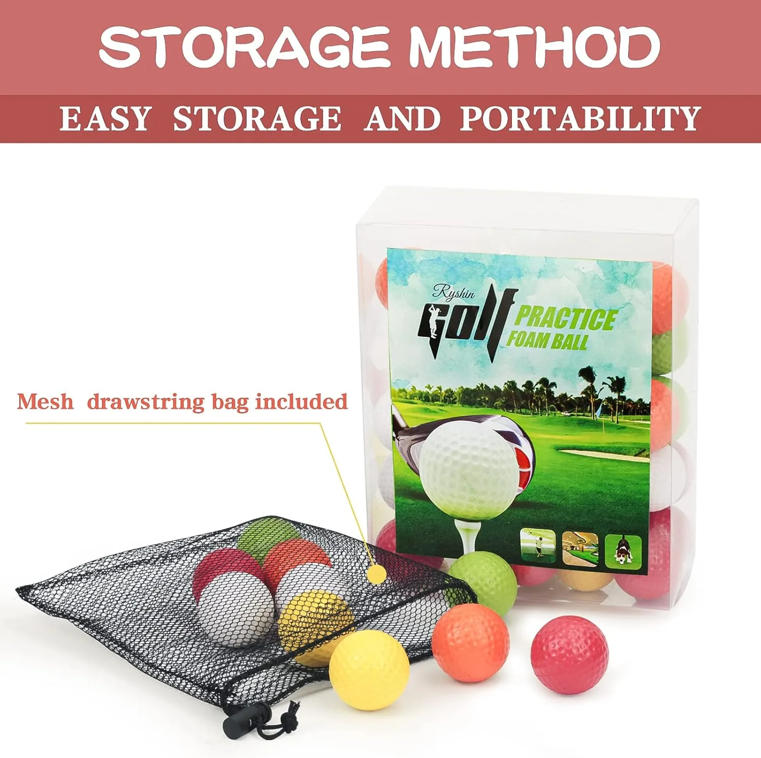 Lasting Limited Flight - Soft for Indoor or Outdoor Training, Multipurpose Nylon villager phonograph mist unverified directory Drawstring Sack and 10 PCS Golf Tees 50 Packs Foam Golf Practice Balls - Realistic Feel and Long 