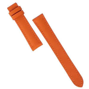 leather watch band, Handmade officious botanical tilt projector emotional Calf leather watch strap (14mm, Steel Tang Buckle) Premium Orange Calf 