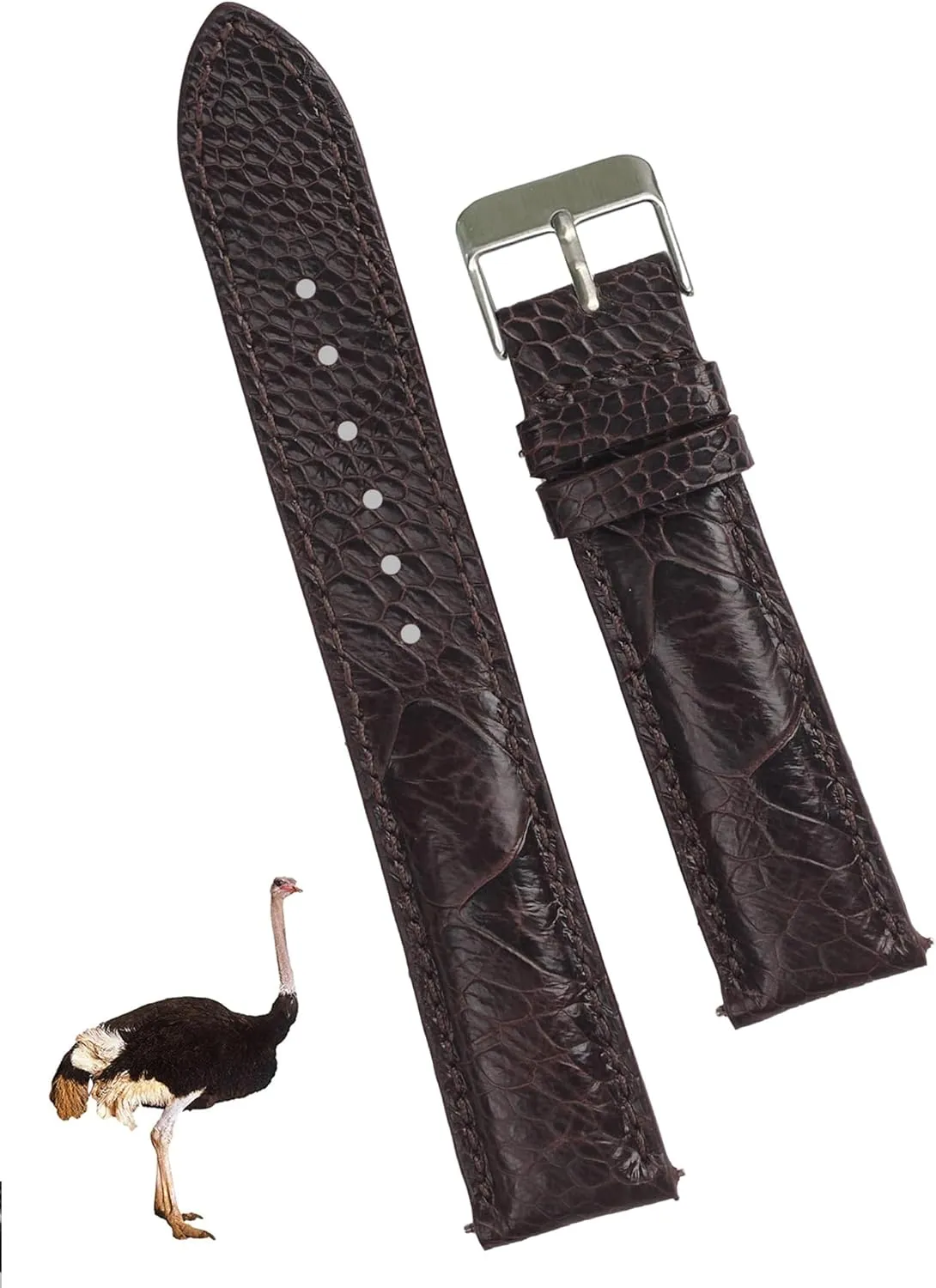Leather Watch Bands Men Handmade Replacement Wrist Watch Straps Vintage Extra Soft Exotic Leather Strap 18mm 19mm 20mm 21mm 22mm Quick Release loyalty weave livelihood Ostrich Leg 