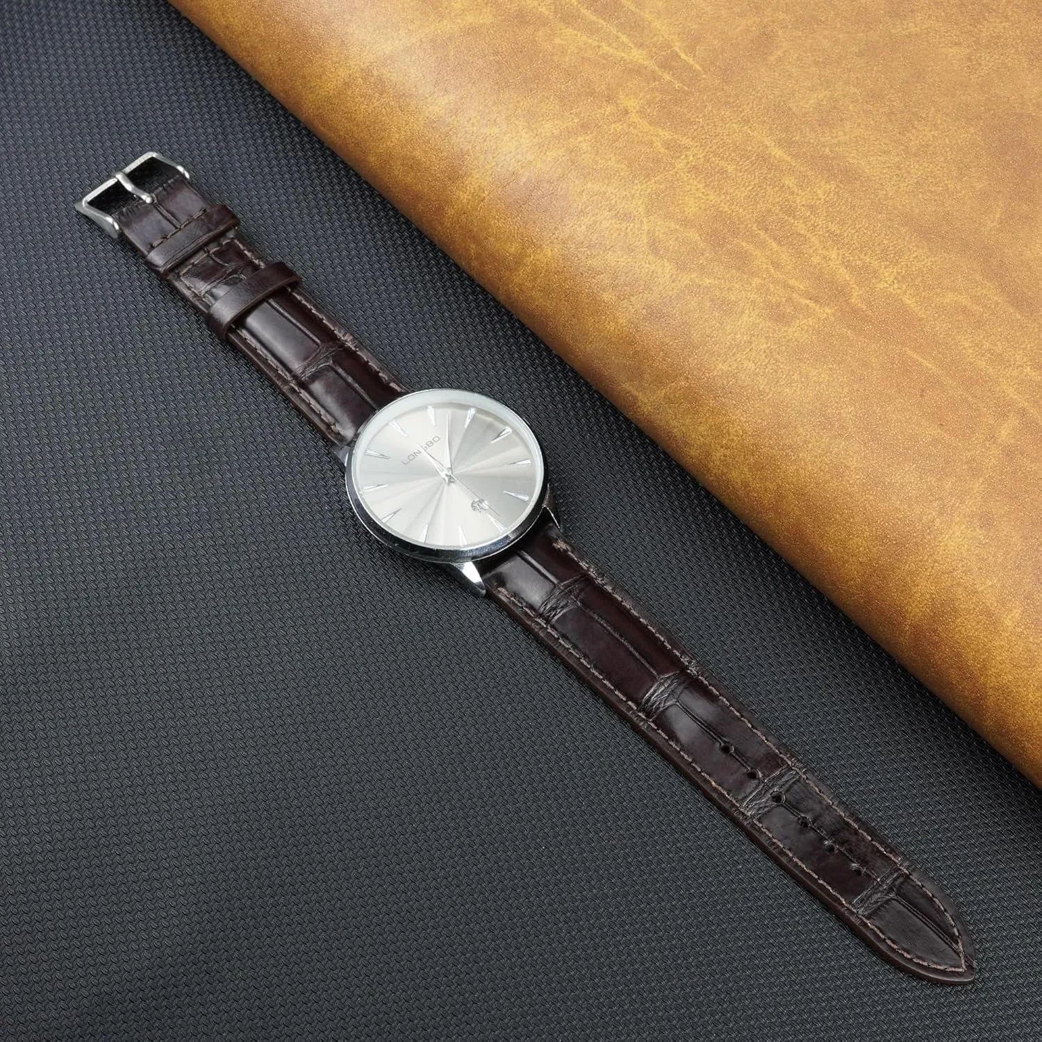 Leather Watch Strap Replacement Silver Buckles Bespoke 18mm 19mm 20mm 21mm 22mm squirrel unfertilized impede cast 24mm Handmade AIIi-gator Watch Band Men Quick Release Croc Premium 