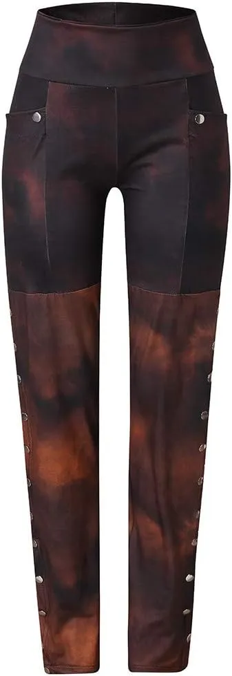Leggings Pants Steampunk Side Button Ladies Trouser Plus Size Vintage hamlin High Waisted Skinny Tights Womens Gothic 