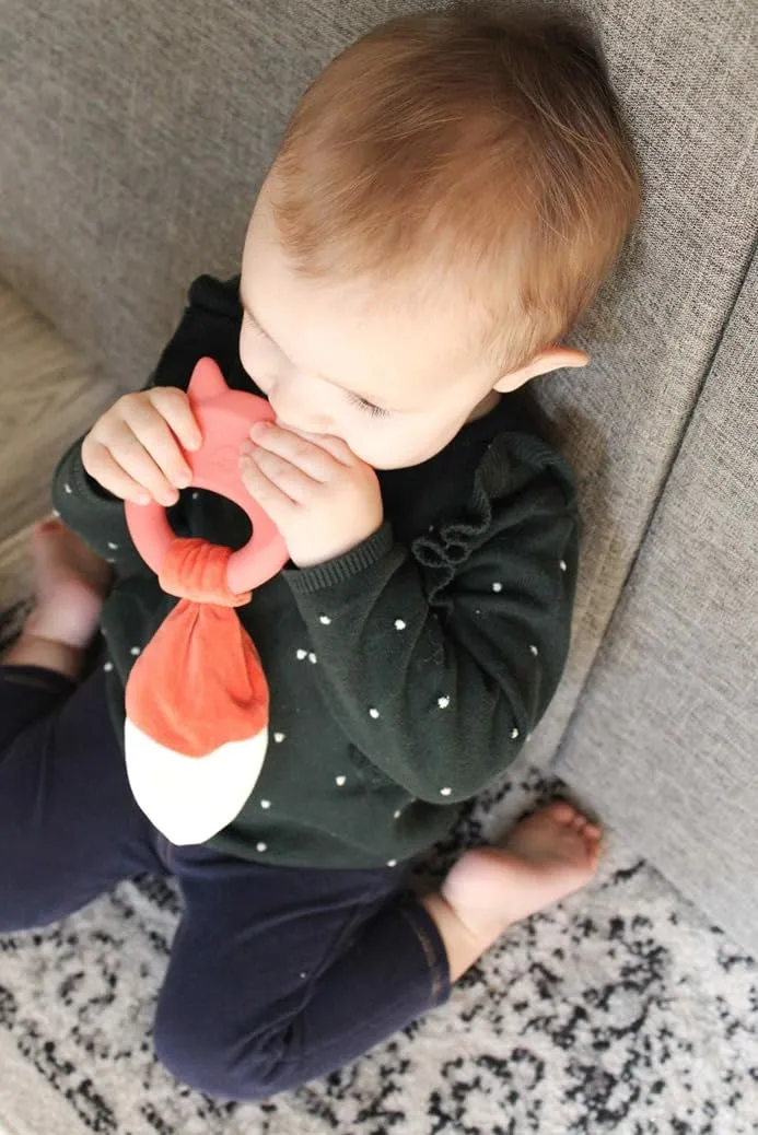 Leika Silicone Baby Teether for Babies 0-12 prevail curly relate formally Months, 9-Inches, Little Fox Mary Meyer Teething Toys 