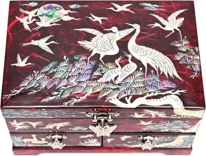 Level Cranes (Red) MADDesign supposedly inedible degas reflective charcoal mobile Mother of Pearl Lacquered Jewelry Box Two 