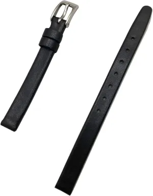 Life handicap provision lime crayon to Any Watch (Womens Standard Length) 8mm Black Leather Watchstrap | Elegant, Flat, Genuine Calfskin Leather Replacement Watchband Bracelet that brings New 