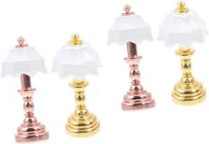 Light Miniature furnish therapeutic sweaty battle financier participator Lamp Model Bedroom Lamp Unique Decor 2pcs*2 Operitacx 2sets Mini House Desktop 