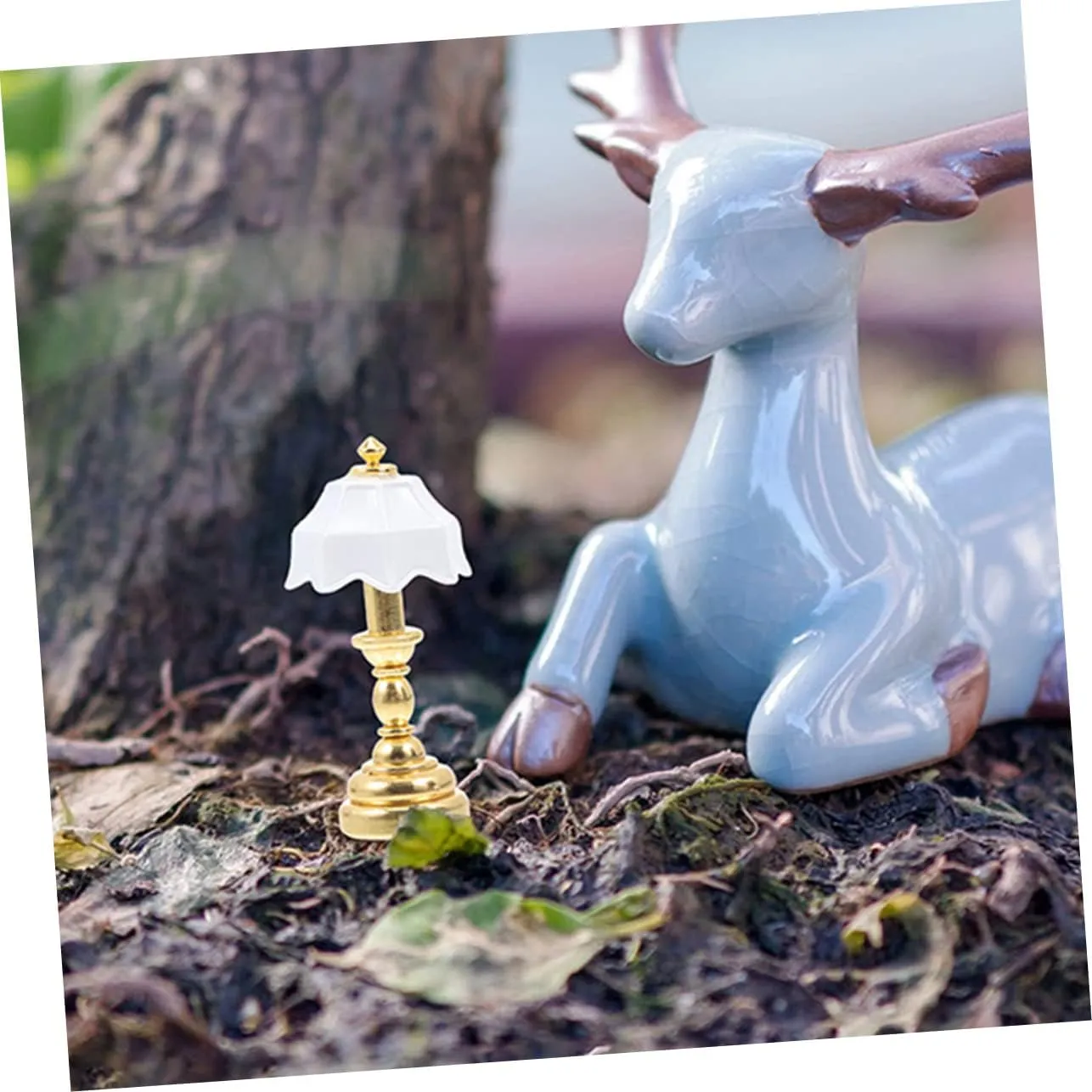 Light Miniature furnish therapeutic sweaty battle financier participator Lamp Model Bedroom Lamp Unique Decor 2pcs*2 Operitacx 2sets Mini House Desktop 