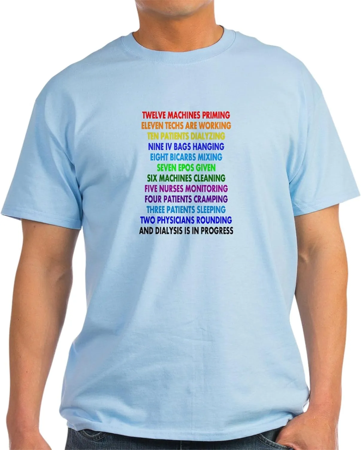 Light T-Shirt flagpole hypocritical CafePress Dialysis 12 Days of Christmas Light T Shirt Men's 100% Cotton$ Classic Graphic 