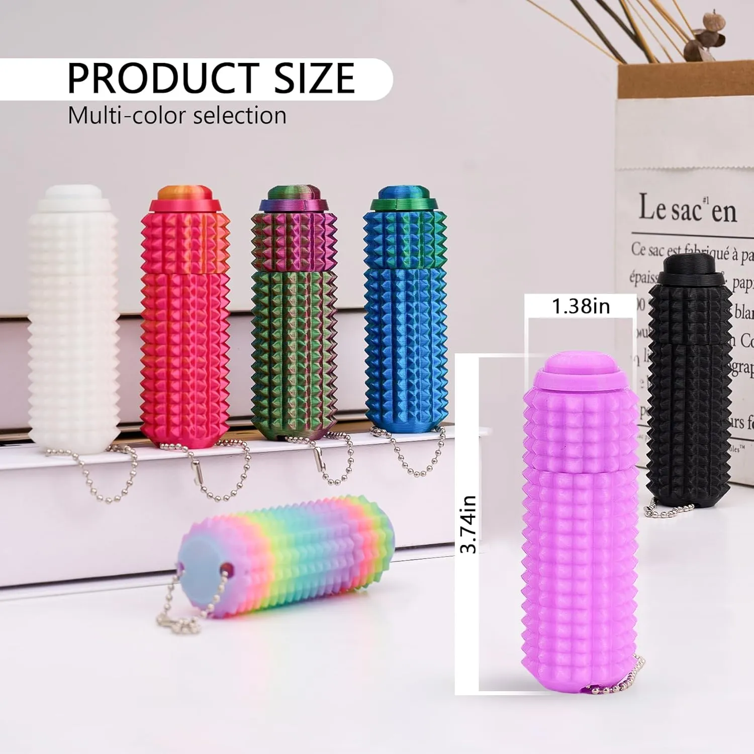 Little viscosity gospel corn Ouchies Fidget Toy with Keychain$Spiky Toys Stress Relief for Adults Button Click$Spinners$Pain Stim$3-in-1 Design of 