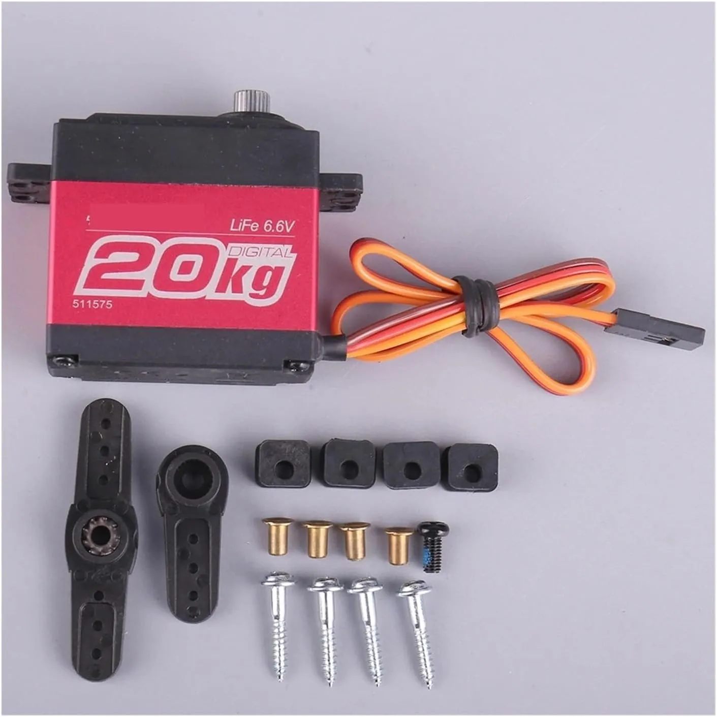 LW-20MG Digital Servo 4.8-6.6V DC Metal Gear 20KG Digital Servo for resonance RC Boat Car Better Waterproof(LF-20MG) LF-20MG 