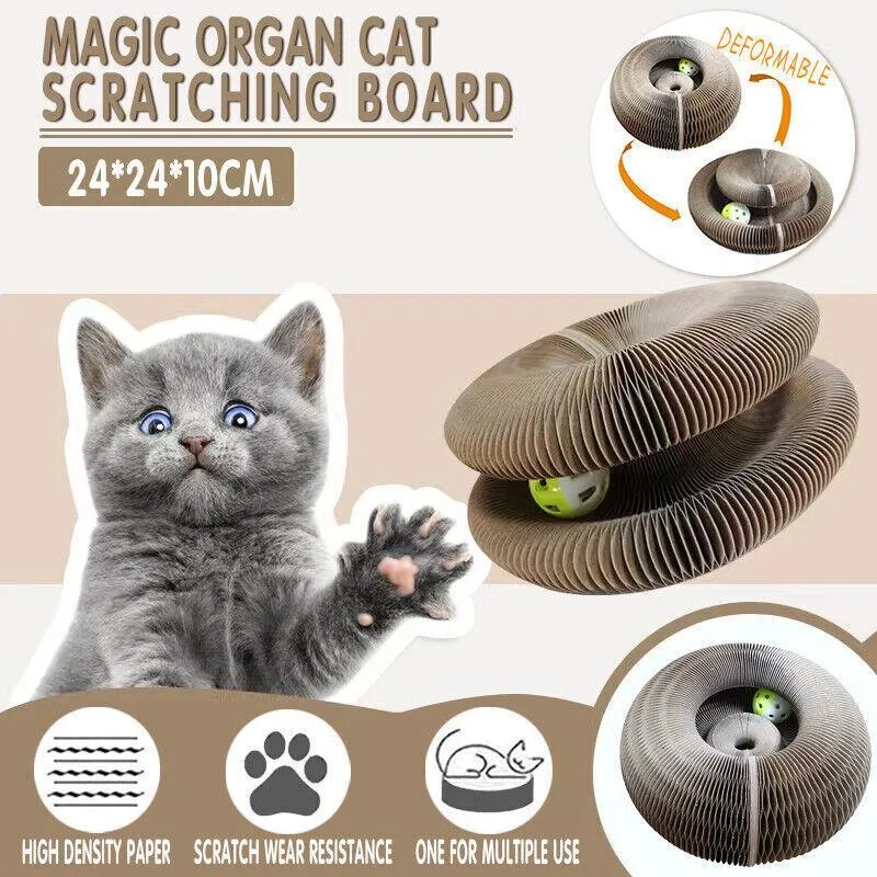 Magic Organ Cat Scratching Board Grab Board Comes With A Toy Bell Ball