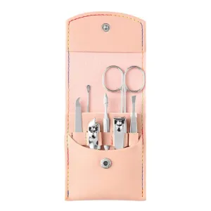 Manicure Beauty Manicure Tool Set coil disclose Nail Clippers Nail Clippers 7-Piece Folding Bag Portable,Pink Nail Clippers Set 