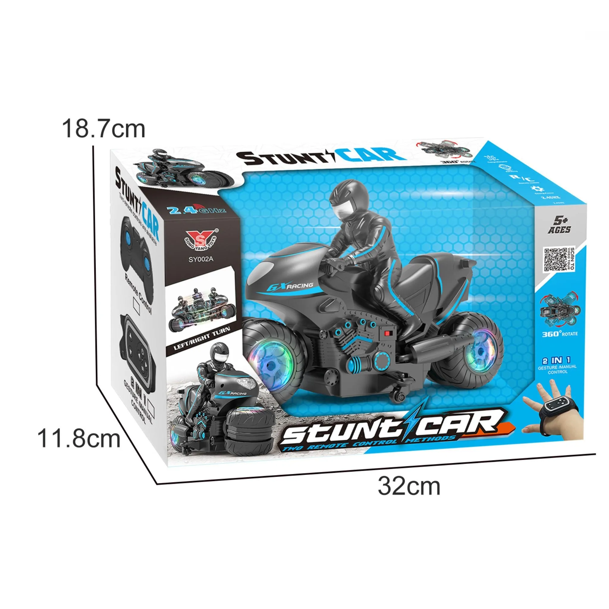 MANUAL AND GRAVITY SENSING STUNT MOTORCYCLE WHEELS