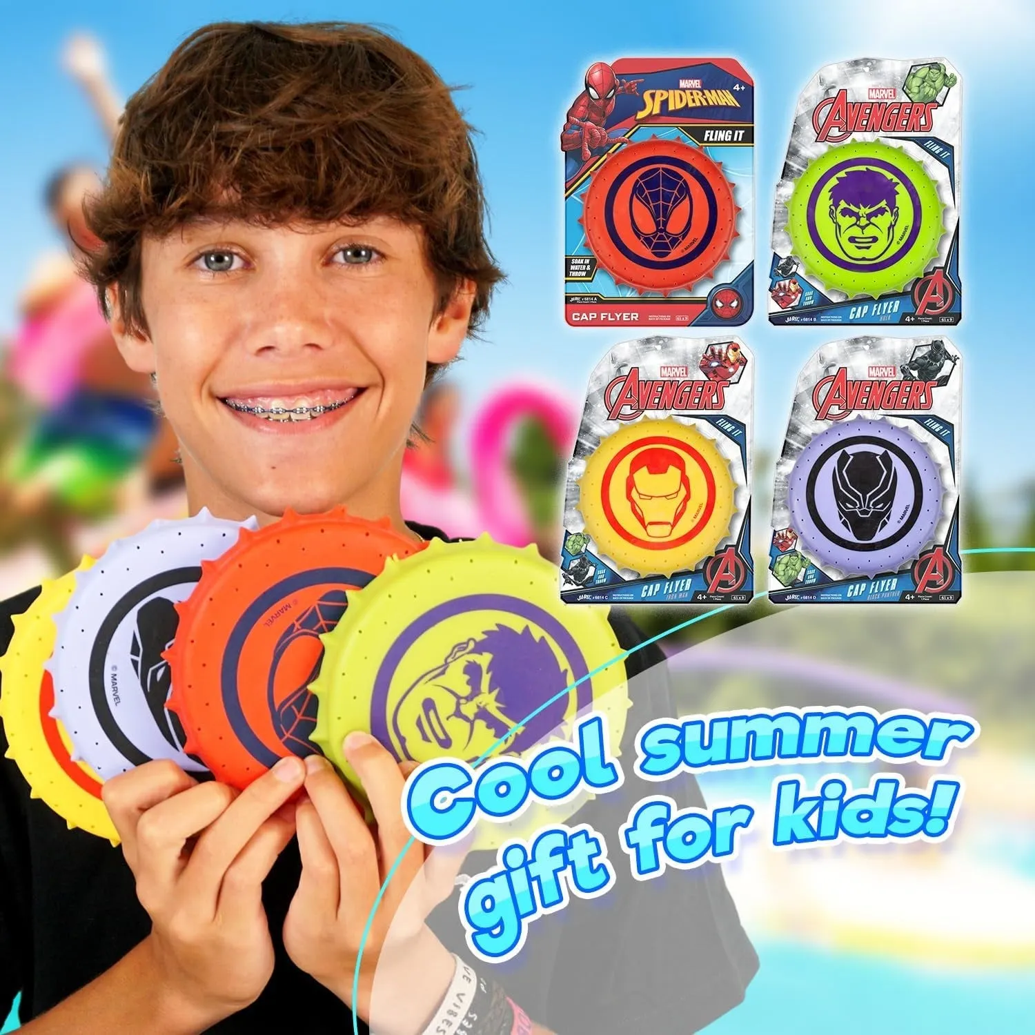 Marvel Avengers Rubber Disc Soak & Throw Water Toy
