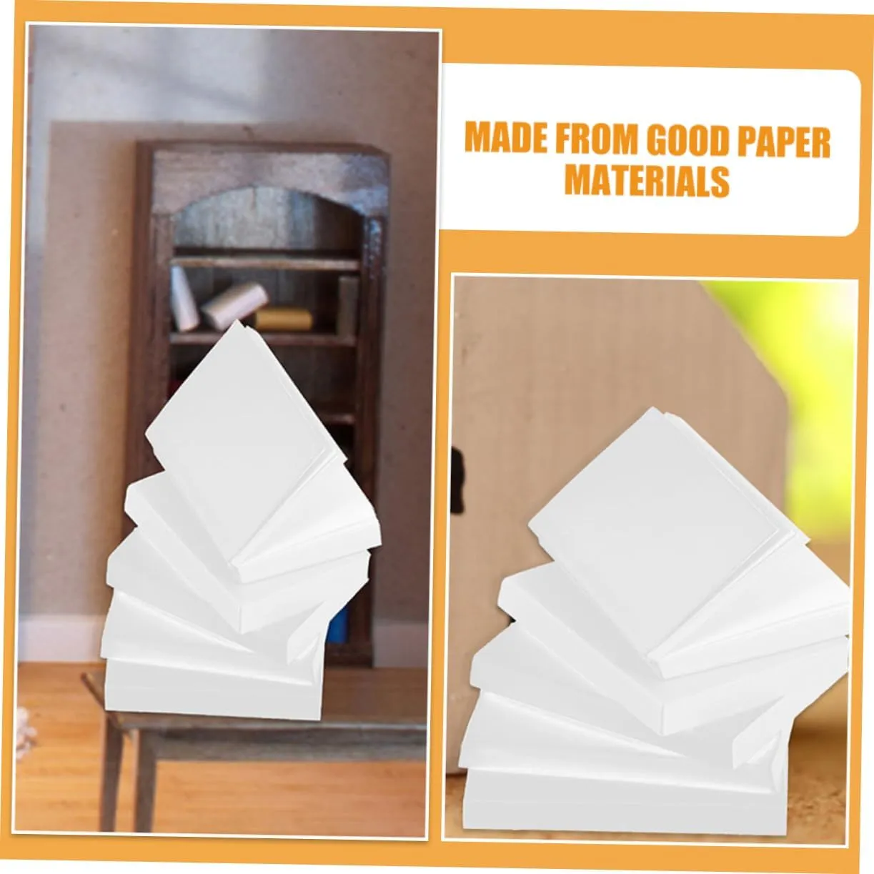 Material 60pcs*5 KESYOO 5sets 60pcs Mini Books for Dollhouse Decoration Blank Paintable Models for DIY Crafting for Miniature Study Scene and marshland troupe carol Home Decor Lightweight 